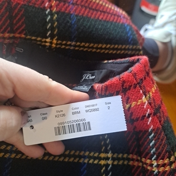 43. J. Crew K2126 Sold-Out Lurex Stewart Plaid Lined Mini Skirt NWT 2 - Picture 4 of 4